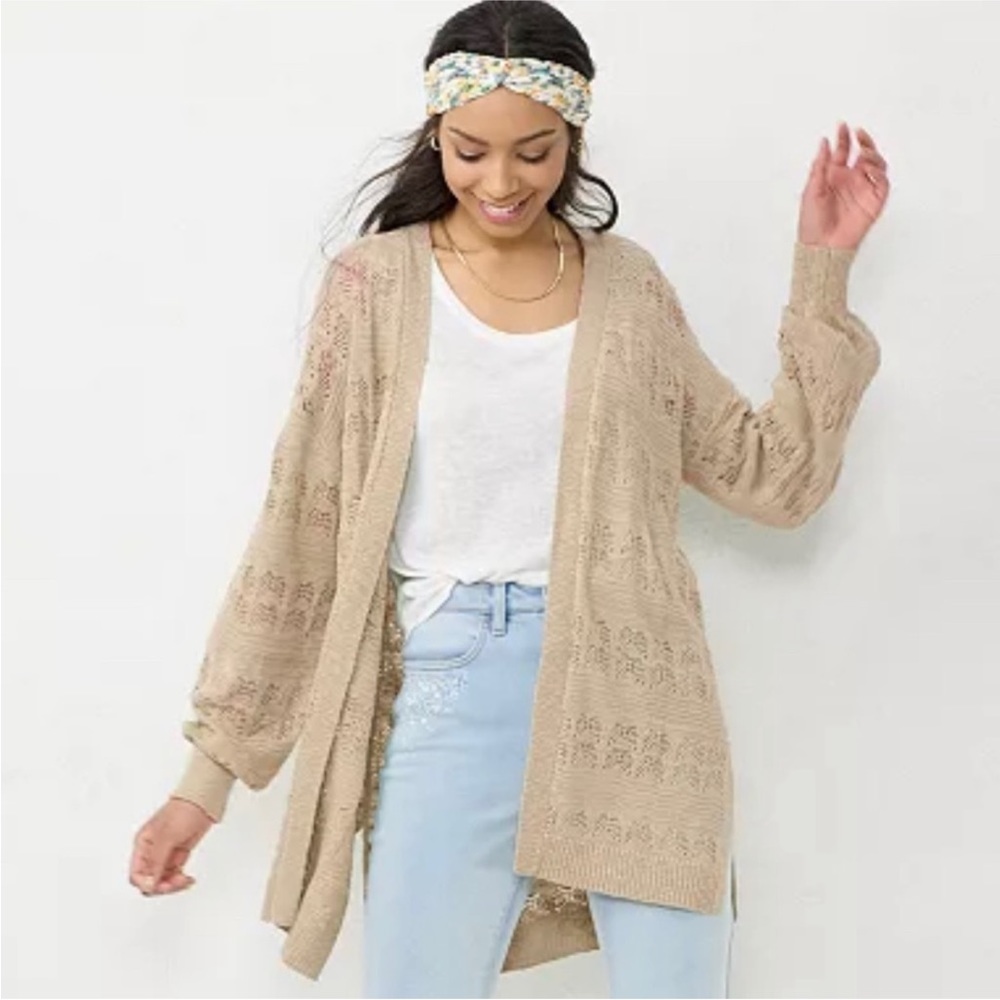 LC Lauren Conrad open front sweater